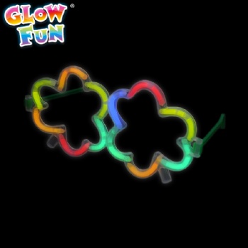 Multi Color Glow Sticks Shamrock Shaped Glasses Light Party Holiday
