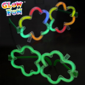 Multi Color Glow Sticks Shamrock Shaped Glasses Light Party Holiday